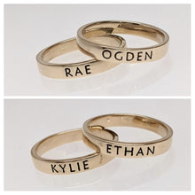 Load image into Gallery viewer, Custom Name Rings - with or without Diamond Accents - 3mm