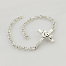 Load image into Gallery viewer, Cross ID Bracelet with Dove or Heart