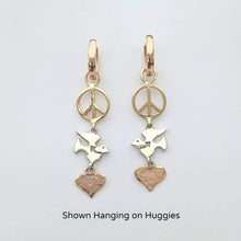 Load image into Gallery viewer, Let There be Peace on Earth...Peace Sign,Dove and Heart Earrings