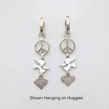 Load image into Gallery viewer, Let There be Peace on Earth...Peace Sign,Dove and Heart Earrings