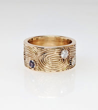 Load image into Gallery viewer, Custom Fingerprint Band with Gemstones