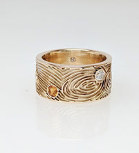 Load image into Gallery viewer, Custom Fingerprint Band with Gemstones