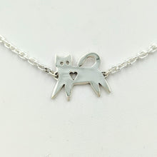 Load image into Gallery viewer, Kitty Cat Necklace or  ID Style Bracelet - Sterling Silver