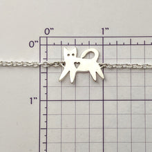 Load image into Gallery viewer, Kitty Cat Necklace or  ID Style Bracelet - Sterling Silver