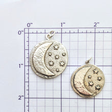 Load image into Gallery viewer, Celestial Crescent Moon and Stars Pendant
