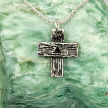 Load image into Gallery viewer, Cross - Heavy "T" Pendant - Sterling Silver with Symbolic Icons