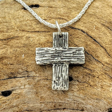 Load image into Gallery viewer, Cross - Heavy "T" Pendant - Sterling Silver with Symbolic Icons