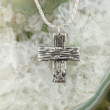 Load image into Gallery viewer, Cross - Heavy "T" Pendant - Sterling Silver with Symbolic Icons