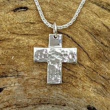 Load image into Gallery viewer, Cross - Heavy "T" Pendant - Sterling Silver with Symbolic Icons