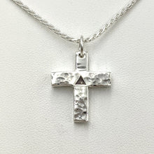 Load image into Gallery viewer, Cross "T" Pendant - Sterling Silver with Symbolic Icons