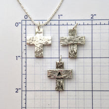 Load image into Gallery viewer, Cross - Heavy "T" Pendant - Sterling Silver with Symbolic Icons