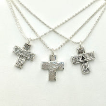 Load image into Gallery viewer, Cross - Heavy "T" Pendant - Sterling Silver with Symbolic Icons