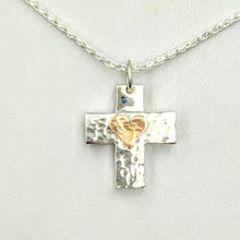 Load image into Gallery viewer, Cross - Heavy "T" Pendant - Sterling Silver with Symbolic Icons