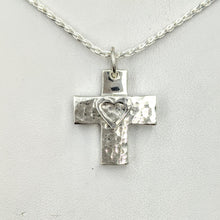 Load image into Gallery viewer, Cross - Heavy "T" Pendant - Sterling Silver with Symbolic Icons