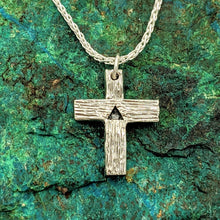 Load image into Gallery viewer, Cross "T" Pendant - Sterling Silver with Symbolic Icons