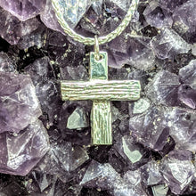 Load image into Gallery viewer, Cross "T" Pendant - Sterling Silver with Symbolic Icons
