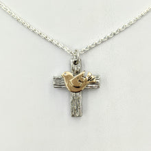Load image into Gallery viewer, Cross "T" Pendant - Sterling Silver with Symbolic Icons