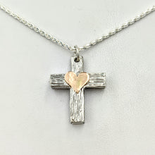 Load image into Gallery viewer, Cross "T" Pendant - Sterling Silver with Symbolic Icons