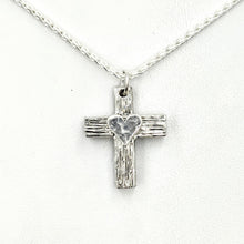Load image into Gallery viewer, Cross "T" Pendant - Sterling Silver with Symbolic Icons