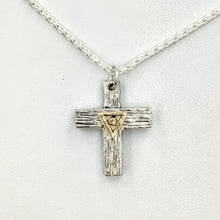 Load image into Gallery viewer, Cross "T" Pendant - Sterling Silver with Symbolic Icons