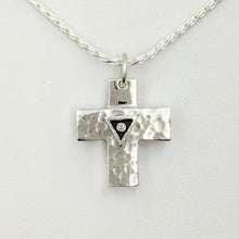 Load image into Gallery viewer, Cross - Heavy "T" Pendant - Sterling Silver with Symbolic Icons