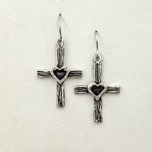 Load image into Gallery viewer, Cross Earrings with Symbolic Icons