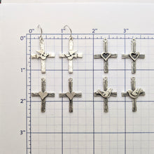 Load image into Gallery viewer, Cross Earrings with Symbolic Icons