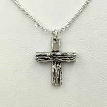 Load image into Gallery viewer, Cross "T" Pendant - Sterling Silver with Symbolic Icons