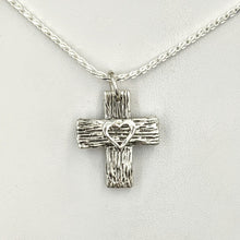Load image into Gallery viewer, Cross - Heavy "T" Pendant - Sterling Silver with Symbolic Icons