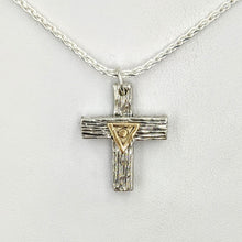 Load image into Gallery viewer, Cross "T" Pendant - Sterling Silver with Symbolic Icons