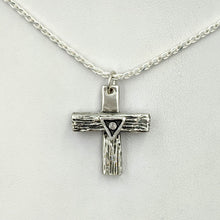 Load image into Gallery viewer, Cross "T" Pendant - Sterling Silver with Symbolic Icons
