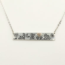 Load image into Gallery viewer, Kitty Cat Icon Bar Necklaces with Heart