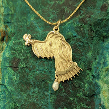 Load image into Gallery viewer, Rocky Doodle Silhouette Dog Pendant with or without Pearl Accent