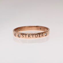 Load image into Gallery viewer, Custom Name Rings - with or without Diamond Accents - 3mm
