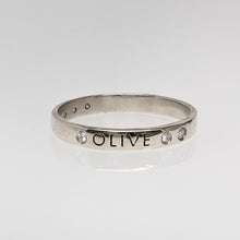 Load image into Gallery viewer, Custom Name Rings - with or without Diamond Accents - 3mm
