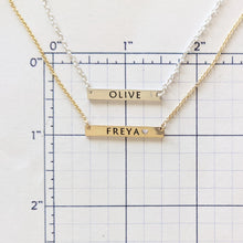 Load image into Gallery viewer, Custom Bar Name Necklaces with Gemstones  - Sterling Silver