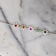 Load image into Gallery viewer, Flower Power Sterling Silver Bracelet with Colored Gemstones - Custom