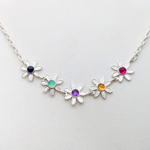 Load image into Gallery viewer, Flower Power Sterling Silver Necklace with Colored Gemstones - Custom