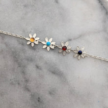 Load image into Gallery viewer, Flower Power Sterling Silver Bracelet with Colored Gemstones - Custom