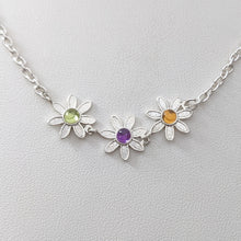 Load image into Gallery viewer, Flower Power Sterling Silver Necklace with Colored Gemstones - Custom