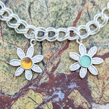 Load image into Gallery viewer, Flower Power Petite Pendant or Charms with Colored Gemstones - Custom