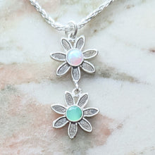 Load image into Gallery viewer, Flower Power Drop Pendant with Colored Cabochon Gemstones - Custom