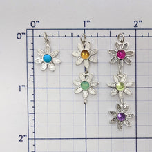 Load image into Gallery viewer, Flower Power Drop Pendant with Colored Cabochon Gemstones - Custom