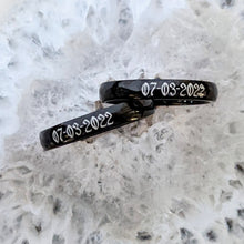 Load image into Gallery viewer, Stainless Steel Wedding Bands - Black - Can be Customized with Engraving