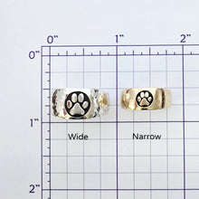 Load image into Gallery viewer, Cat and Dog Passion Paw Print Signet Ring in Sterling Silver