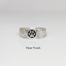 Load image into Gallery viewer, Cat and Dog Passion Paw Print Signet Ring in Sterling Silver