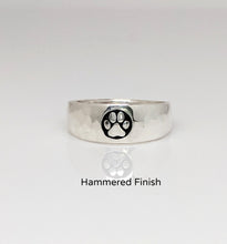 Load image into Gallery viewer, Cat and Dog Passion Paw Print Signet Ring in Sterling Silver
