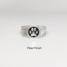 Load image into Gallery viewer, Cat and Dog Passion Paw Print Signet Ring in Sterling Silver
