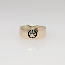 Load image into Gallery viewer, Cat and Dog Passion Paw Print Signet Ring in 14K Gold