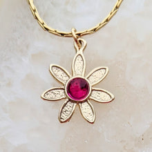 Load image into Gallery viewer, Flower Power Petite Pendant or Charms with Colored Gemstones - Custom